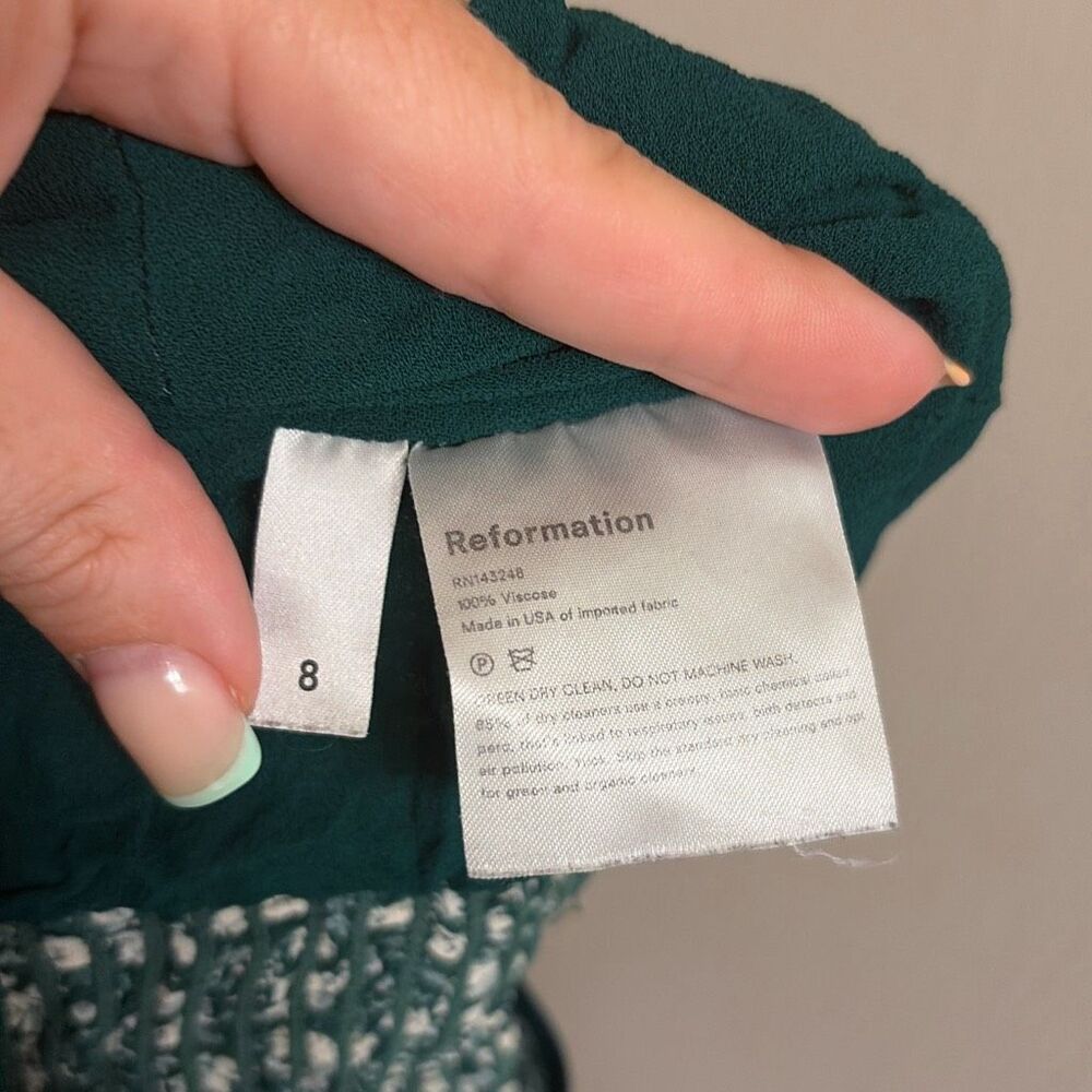 ✨Reformation Cosmo Floral Cami Green Sz 8 Top✨ - Picture 10 of 10
